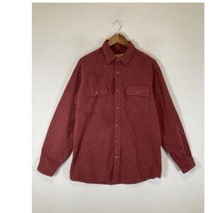 Rugged Canyon Guide Outfitters Mens Large Burgundy Cotton Heavy Flannel Shirt